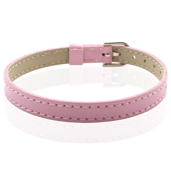 Armband med armband i läder Pink