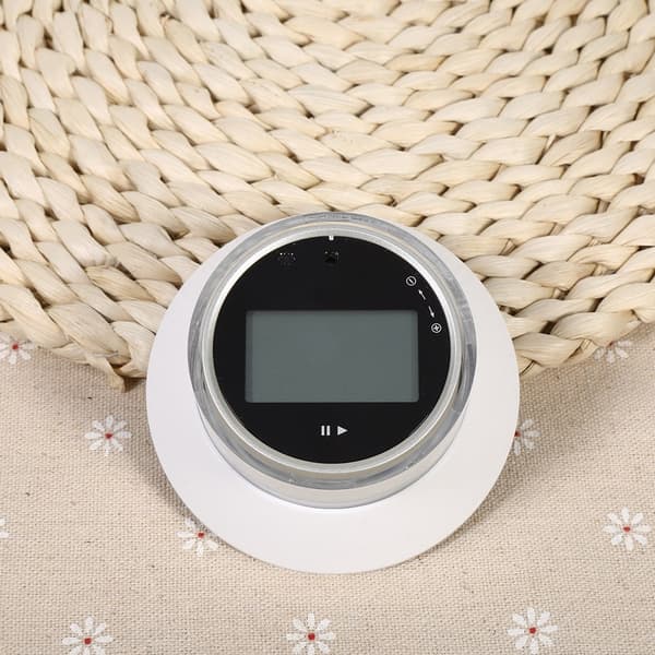 Rund LCD Digital Kökstimer Magnetisk Nedräkning Upp Klocka Alarm Påminnelse (Vit)