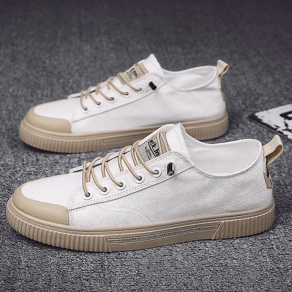 Män Komfort Mode Casual Designer Vulcanize Sneakers White 8