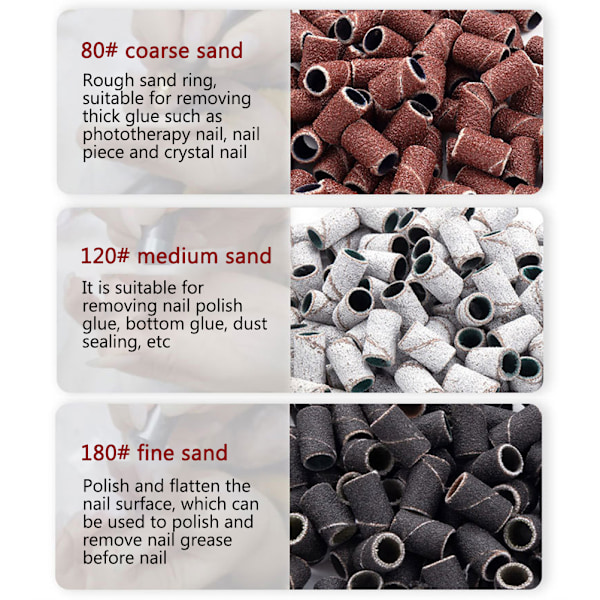 Nagelborr Tillbehör Bits Polering Slipband Sliphuvud
