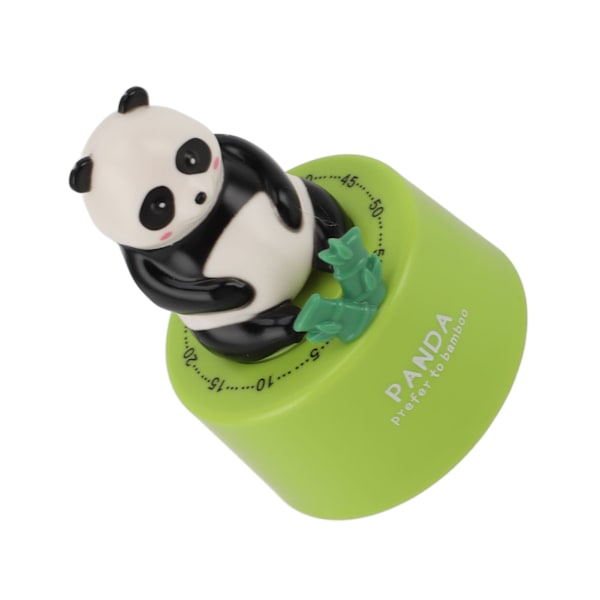 Mekanisk Kökstimer Söt Djurform Magnetisk Bas Högt Alarm 60 Minuter Nedräkningstimer för Kök Matlagning Panda med Grön Bas