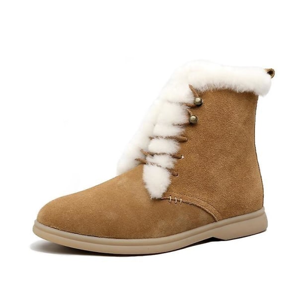 Vinterankelkängor, Kängor i mockaläder från ko Beige 37