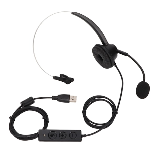 Mobiltelefonheadset, Ensidig Brusreducering, Justerbar Volym, USB-Telefonhörlurar för Kundtjänst, Kontor