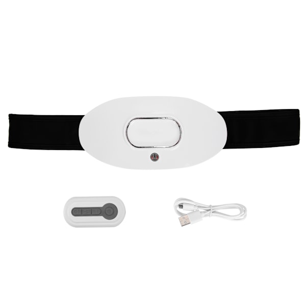 USB Uppladdningsbart Menstruationsvärmebälte Midja Buk Massage Smärtlindring (Vit Fjärrkontroll Typ)