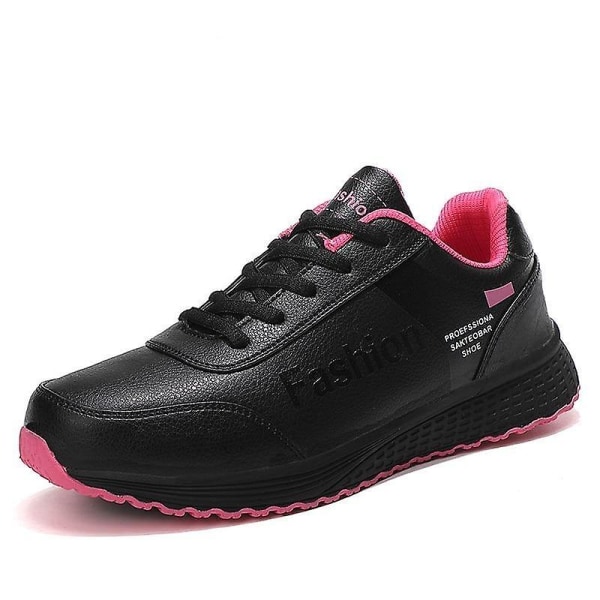 Mode tennisskor, lätta läder sneakers Black White 8