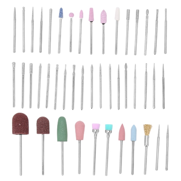 45st Nagelborr Set Hemmasalong Polering Slip Huvud Manikyr Verktyg (Rosa)