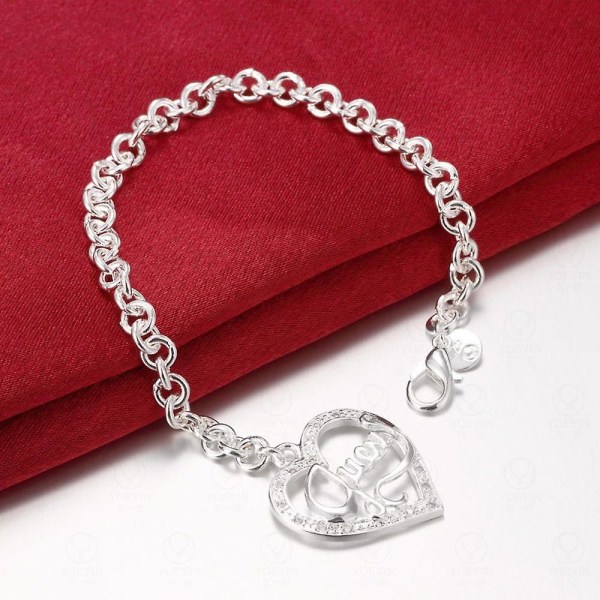 Fashion Heart Hollow Out Armband BR008-SL