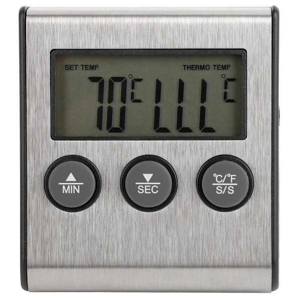 BBQ Termometer Kött Matlagningsprob Termometer med Timer Temperaturmätningsverktyg
