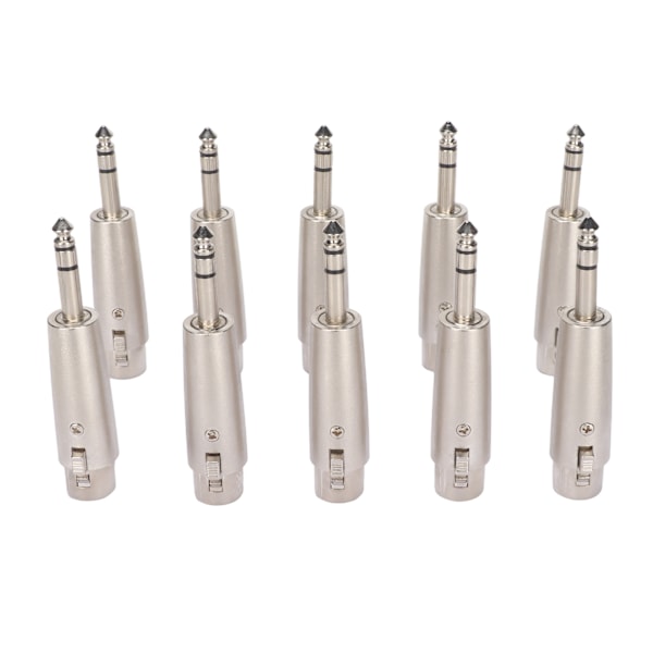 10 st 1/4 TRS till XLR Hona Adapter 3-Pin 6,5mm till XLR Hona Stereo Balanserad Kontakt
