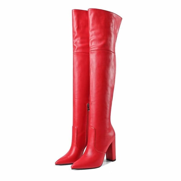 Meotina Over The Knee Boots, Damskor Red 9