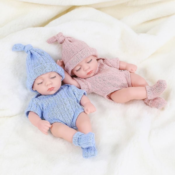 7'' Reborn Mini Doll Real Life Baby Interaktiv låtsasleksak för barn Style 16