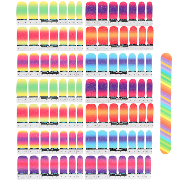 Manikyr Klistermärke Set Gradient Färg Vattentäta Nagellacksremsor Dekorationer