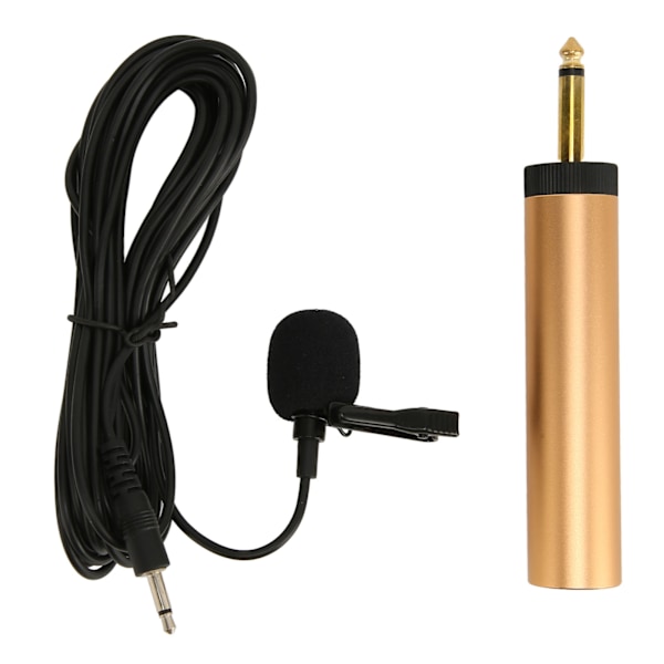 3,5 mm Trådbunden Lavalier Mikrofon 5 m Kabel Bärbar Rundstrålande Kondensator Clip-On Slagmikrofon med 6,5 mm Adapter