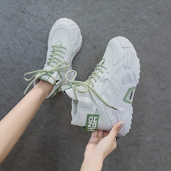 Kvinnor Casual Plattform Mode Andas Tjock sula Tenis Baskets Sneakers grey 39