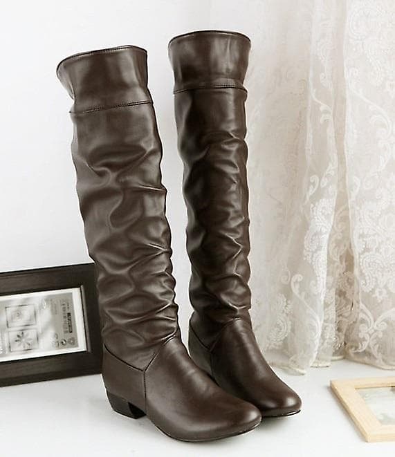 Vinter Mid-kalv Dam Flats Klack Half Boots BLACK 12