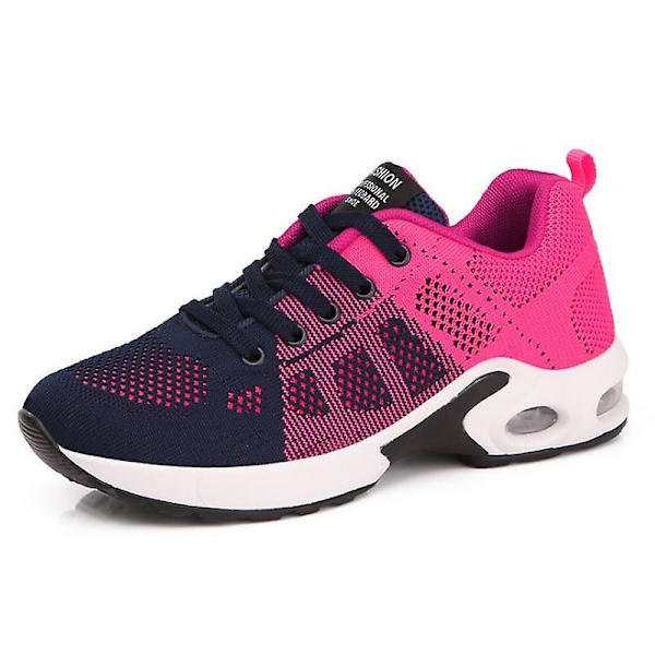 Nya Plattform Sneakers Andningsbara Casual Höjdökande Damskor Red 42