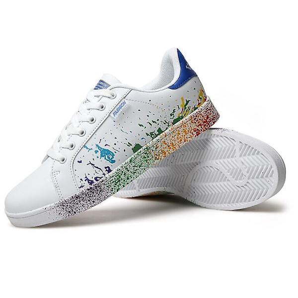 Herr Dam Klassiska Vita Supercoola Sneakers Skateboardskor för Män Blue 39