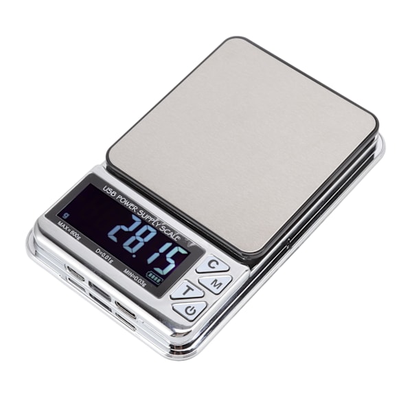 Hög Noggrannhet Digital Våg 600/0,01g LCD-Display Vattentät USB-Laddning Elektronisk Våg för Kök Smycken