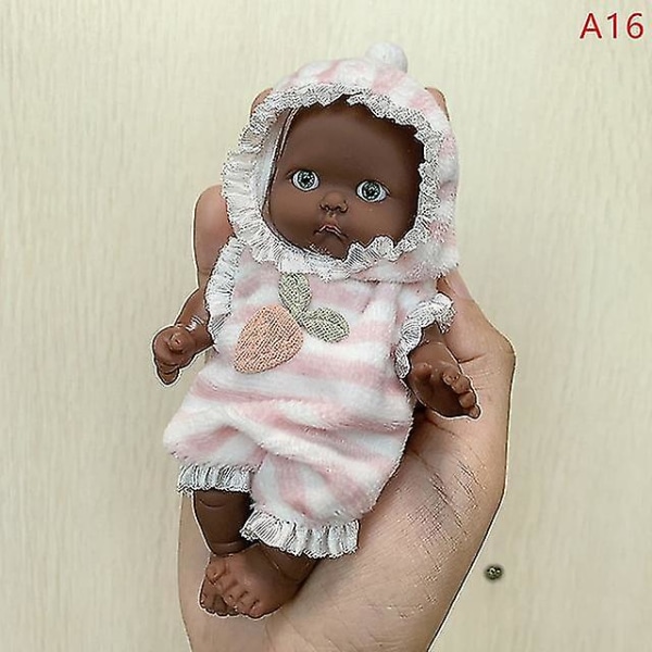 Reborn Dolls Baby Reborn Silikon Reborn Baby Doll 12cm Palm Dolls Pyjamas Klänning Simulering Baby Reborn Baby Doll Leksaker A16