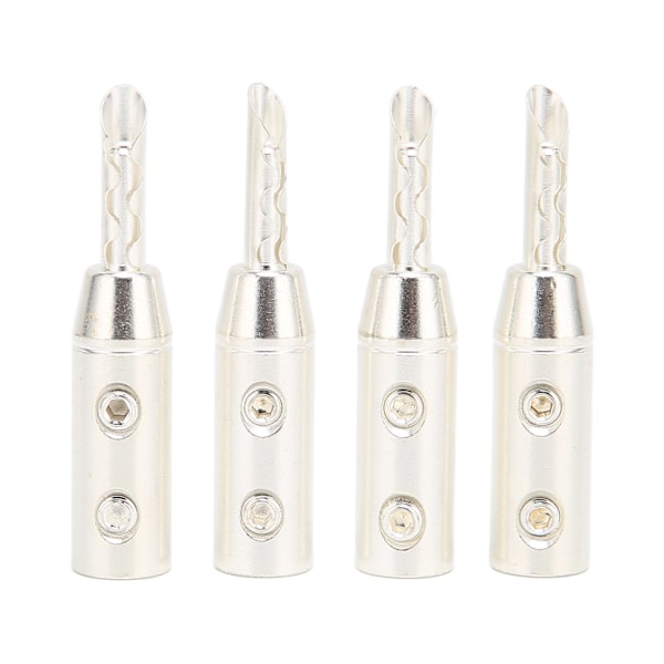 4st BA1417 BFA Banankontakt Silverpläterad Banankontakt för Diameter 7mm/0.3in Högtalarkabel