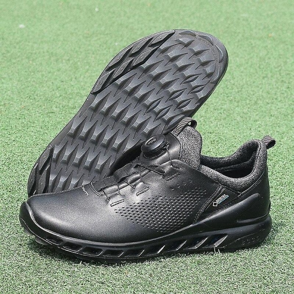Golfskor i äkta läder för män, Sneakers för utomhussporter Black 11