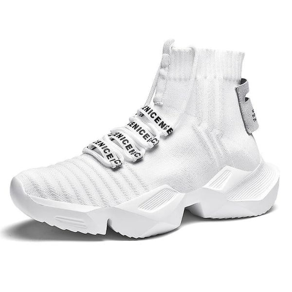 Strumpsneakers för män, halkfria skor för skor white 42