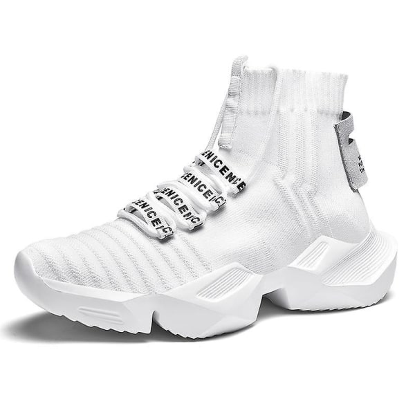 Strumpsneakers för män, halkfria skor för skor white 46