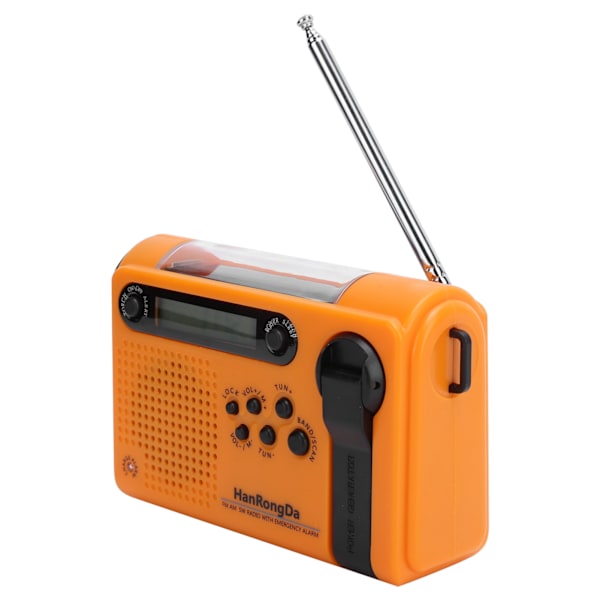 Bärbar Fullbandsradio med Solladdning, FM/AM-radio med Ficklampa för Nödsituationer