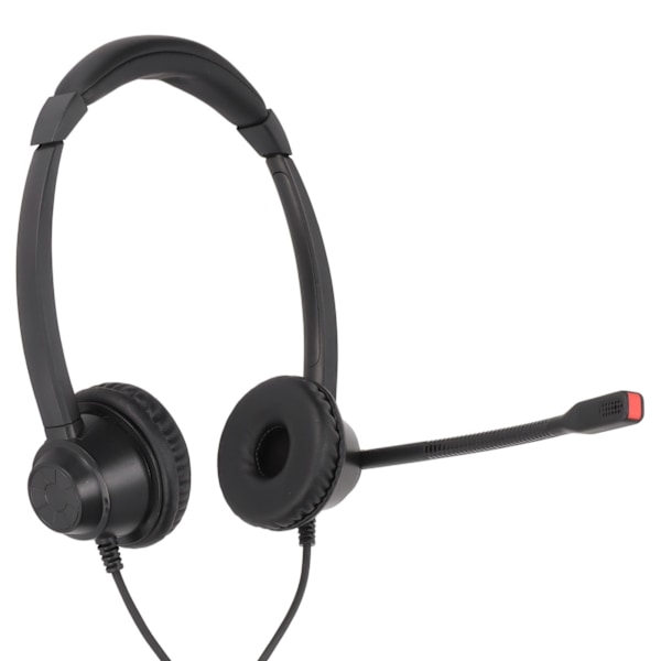 2,5 mm affärshuvudset Binaural sladdat headset med HD-mikrofon för hemmakontor, callcenter, telemarketing