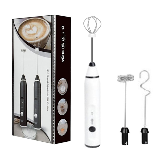 Mjölkskummare USB Uppladdningsbar Mini Handhållen Elektrisk Blender Mixer Visp Dryckesblandare för Cappuccino Lattes Matcha Varm Choklad