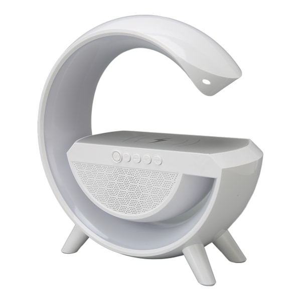 Bluetooth-högtalare 10W Trådlös Laddare Dimbar Stöd FM USB AUX Läge Uppspelning Högtalare med Nattlampa för Sovrum