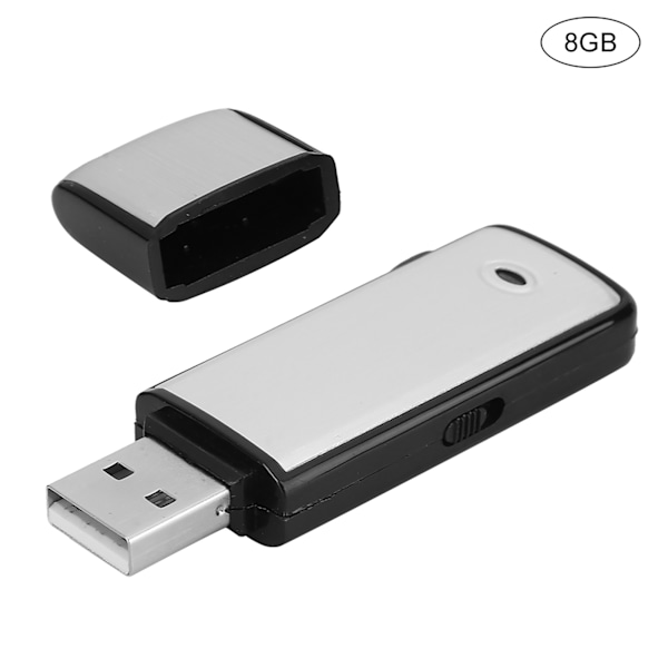 X09 USB Flash-minne Dubbnings Penna Lagringsbar Uppspelningsbar MP3 Dubbel Användning Röstinspelare 8GB