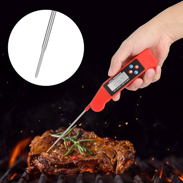 Vikbar Digital Röstdisplay BBQ Grill Kötttermometer Kök Matlagning Mat Termometer