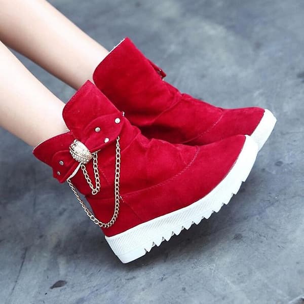 Vinter Casual Bow Varm Tube Boot red2 37