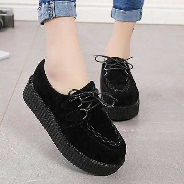 Flats-skor för kvinnor i stora storlekar Suede black 8