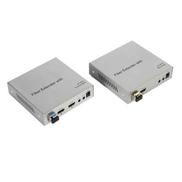HD Multimedia Interface över fiberoptisk förlängare Professionell 20KM 4K 60Hz KVM Optisk Transceiver 100?240V EU-kontakt