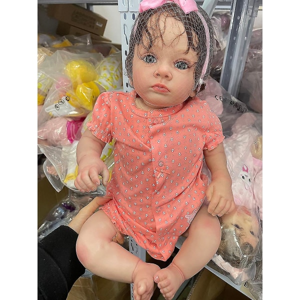 58cm Reborn Baby Doll Tutti Newborn Girl Baby Real Soft Touch 3d hudfärg med Genesis Paint Hög kvalitet handgjord konstdocka