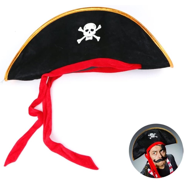 2 st Halloween Pirate Captain Hat Maskerad Show rekvisita Rollspel rekvisita Festtillbehör, prydnader för Halloween