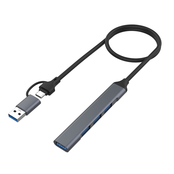 Usb A Usb C Hub-förlängningar till Usb 3.0 och Usb 2.0 Adapter Grå C