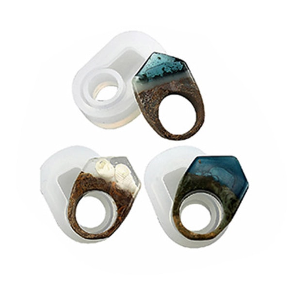 3 st diy silikon diverse ring molds för harts smycken gör hantverk