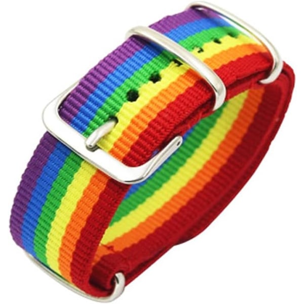 10 st Rainbow Canvas Armband Justerbar Canvas Armband Armband Handgjord Pride Woven Braided Strap för HBT Para