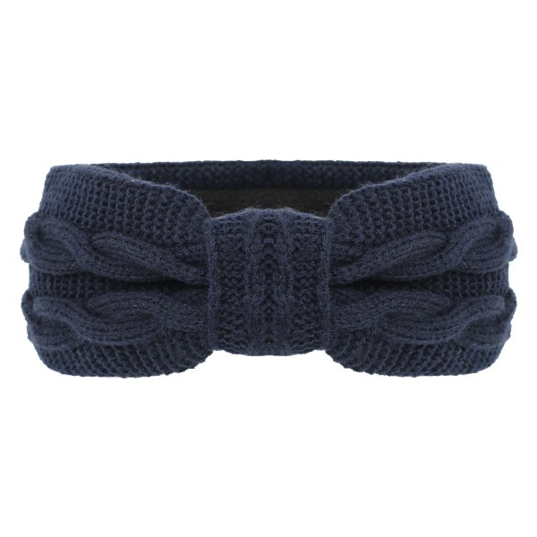 Stickat Pannband Vinter Öronvärmare Pannband Twist Knot Pannband Ull Flätat Pannband Mjukt elastiskt huvudomslag för kvinnor Navy blue