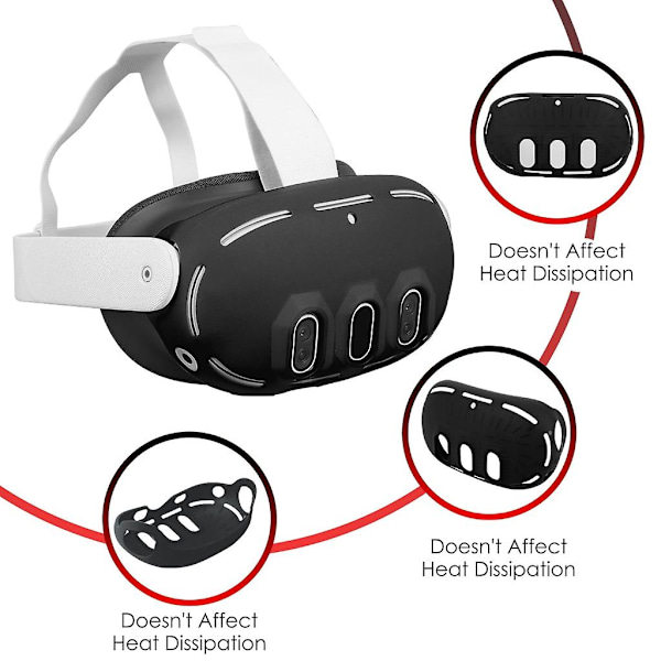 Anti-kast Hörlurar Skydd Silikon Hylsor För Quest3 Vr Headset Black