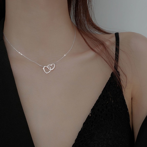 Sterling silver hänge halsband för kvinnor tonåring flickor halsband Söt initial hjärta justerbar kedja smycken presenter