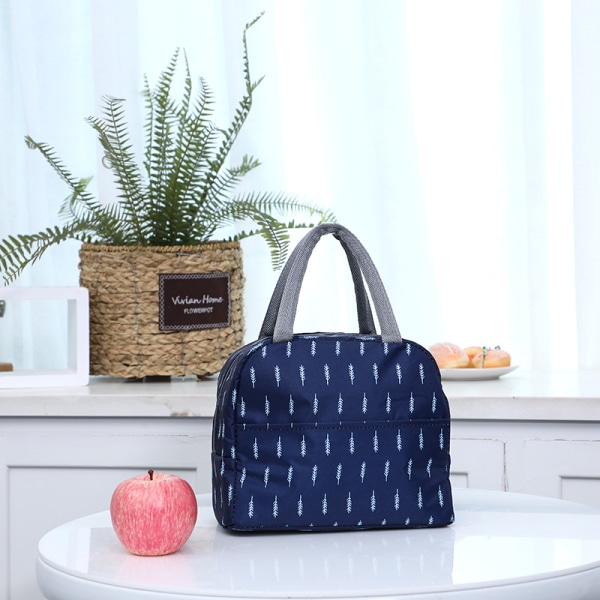 2-pack Lunch Bag Isolerad Tote Bag Lunch Box Återanvändbar Kylväska Lunchbehållare Vattentät Lunchhållare för Kvinnor, Män, Studenter och Barn navy blue