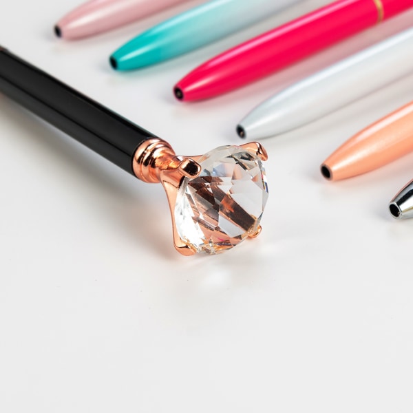 Penna med stor diamant kristall metall kulspetspenna för skolkontorsmaterial Presenter 4 st burgundy