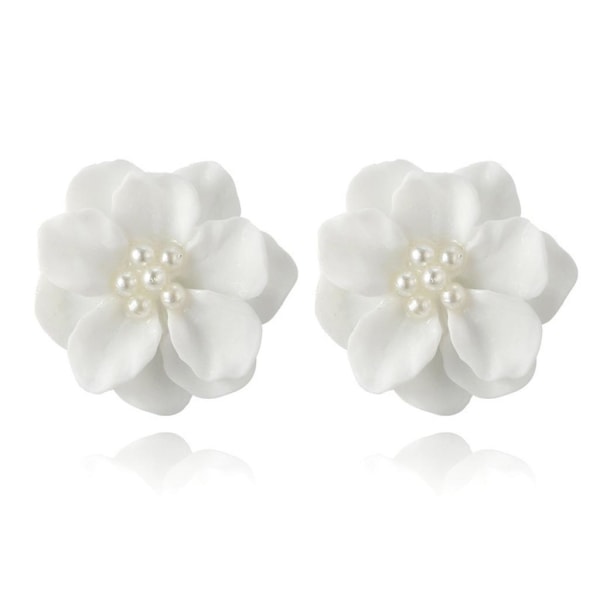 Camellia blomblad Örhängen Enkla vita örhängen nitar för födelsedag bröllop