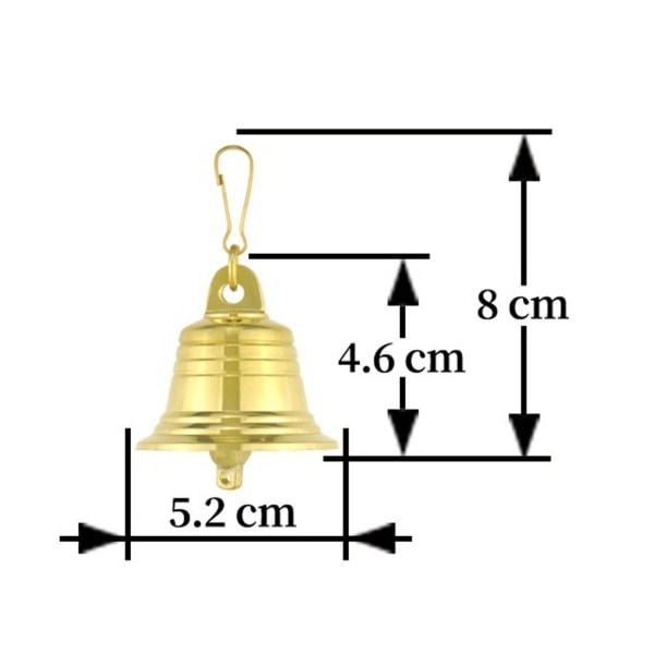 Klocka, hängande skeppsklocka - traditionell väggmonterad klocka, mässingsklocka med slitstarkt rep - släde, lekstuga, båt, hem 8*5.2cm