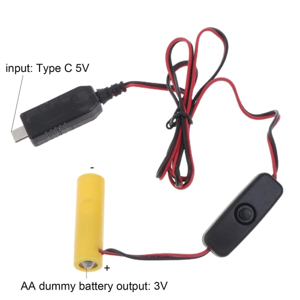 1,9 m Aa Dummy batteriadapter USB C power Byt 2aa Lr6 batteri