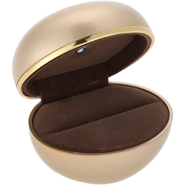 LED-ringlåda, Smyckeskrin för förlovning och bröllop, Smyckesringlåda Smyckesörhängen Ringförvaringslåda Gold
